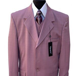 VANETTI LaCOLLEZIONI MEN'S 3 PIECE SUIT ITALIAN SUPERIOR POLYESTER 5B WOOL TOUCH